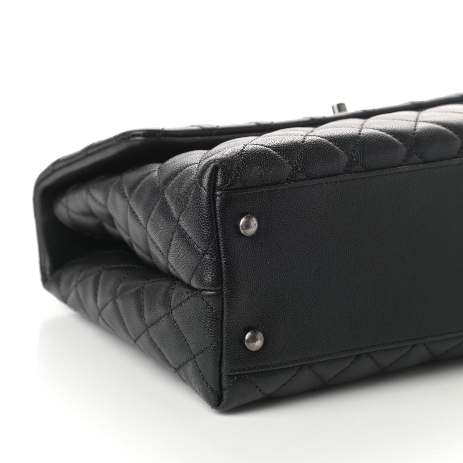Chanel Caviar Lizard Quilted Medium Coco Handle Flap Black 9 of 10