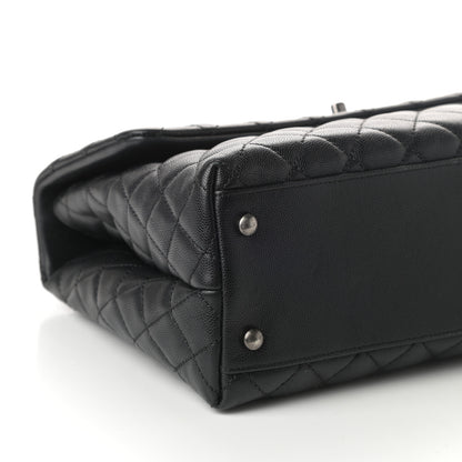 Chanel Caviar Lizard Quilted Medium Coco Handle Flap Black 9 of 10