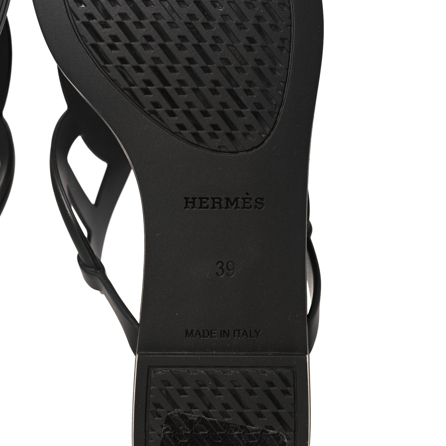 Hermes Rubber Womens Egerie Sandals 39 Black 6 of 9