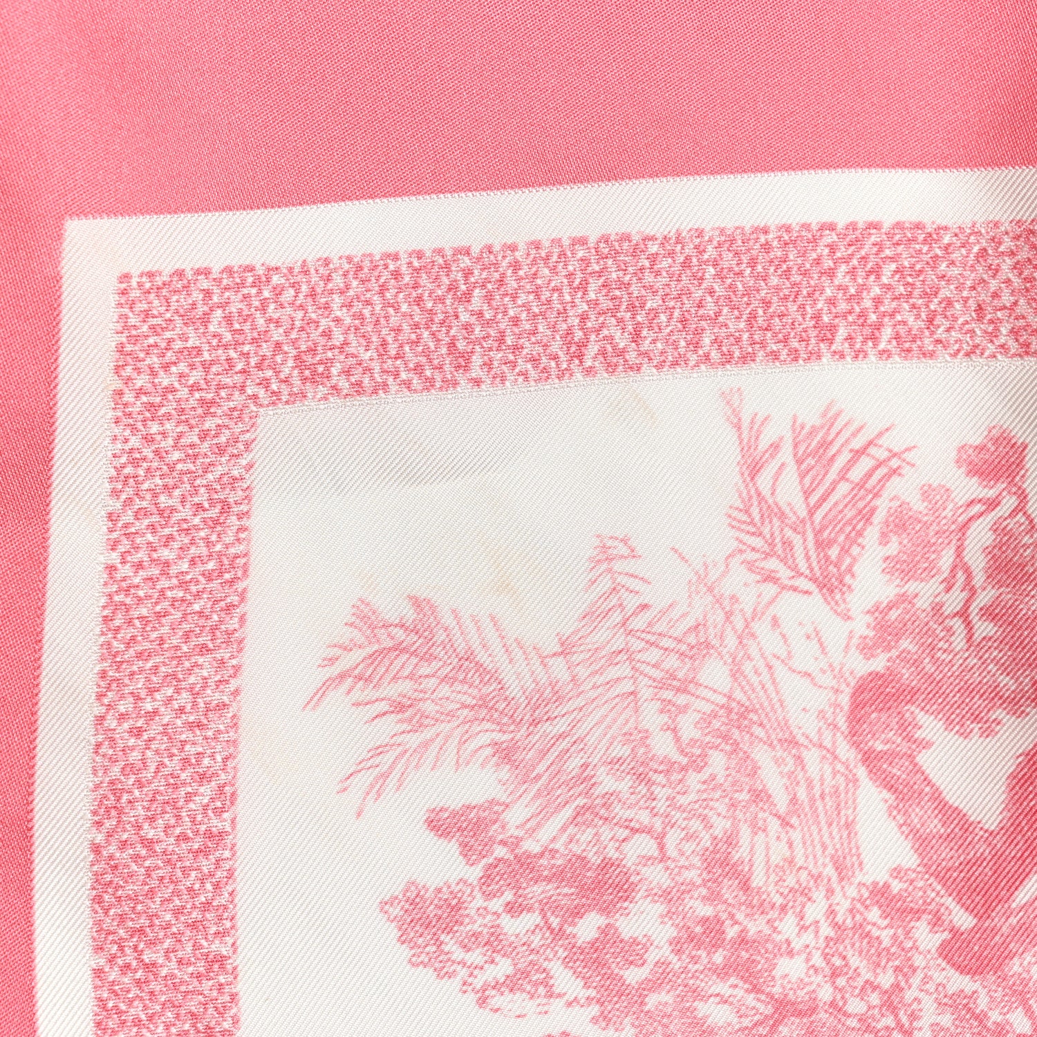 Christian Dior Silk Toile De Jouy Sauvage Square Scarf Peony Pink 5 of 5