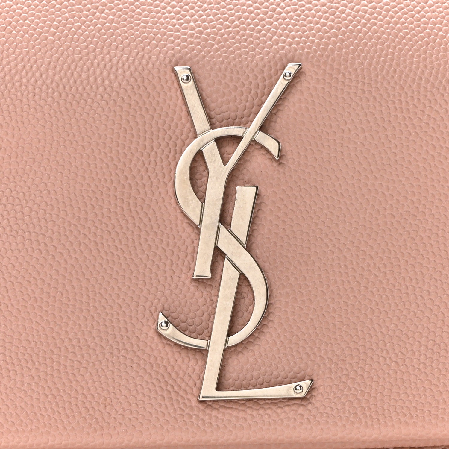 Saint Laurent Grain De Poudre Small West Hollywood Monogram Fold-Over Bag Pale Blush 7 of 9