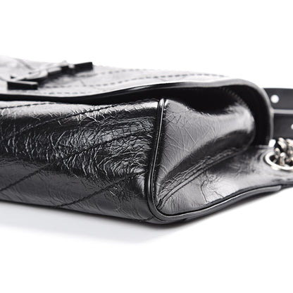 Saint Laurent Crinkled Calfskin Matelasse Monogram Niki Body Bag Black 8 of 8
