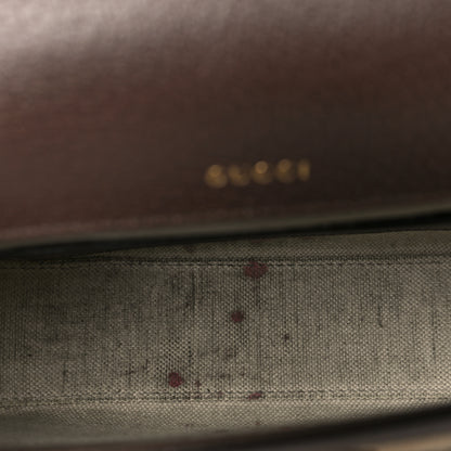 Gucci Monogram Jumbo GG Textured Dollar Calfskin Web Mini Horsebit 1955 Shoulder Bag Camel Ebony New Acero 10 of 10