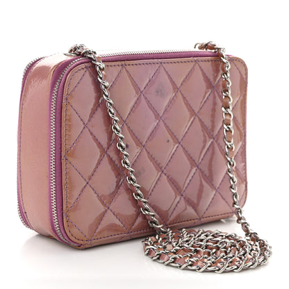 Chanel Patent Quilted Small Pocket Box Camera Case Purple 3 of 16