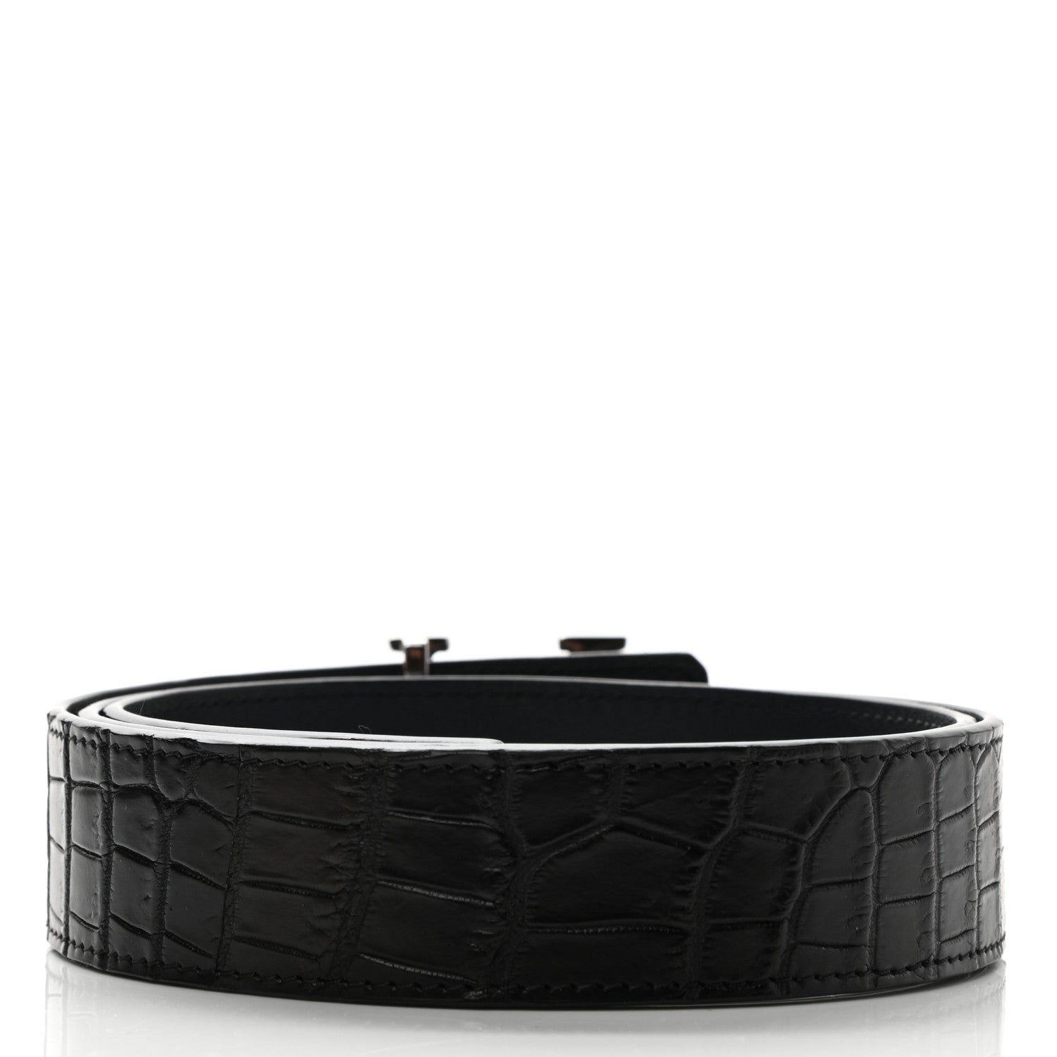 Louis Vuitton Alligator LV Initiales Belt 90 36 Black 2 of 7