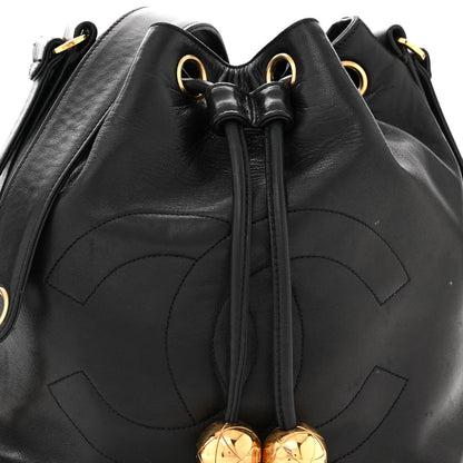 Chanel Lambskin CC Drawstring Bag Black 9 of 14