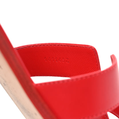 Hermes Calfskin Oran Sandals 41 Rouge Bali 10 of 11