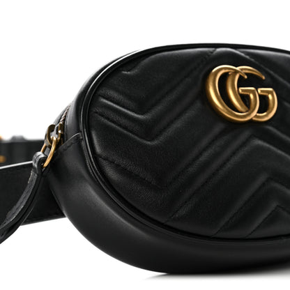 Gucci Calfskin Matelasse GG Marmont Belt Bag 95 38 Black 9 of 10