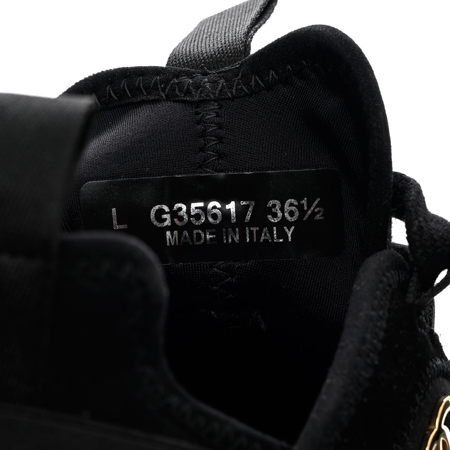 Chanel Velvet Calfskin Mixed Fibers CC Sneakers 36.5 Black 6 of 9