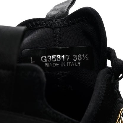 Chanel Velvet Calfskin Mixed Fibers CC Sneakers 36.5 Black 6 of 9