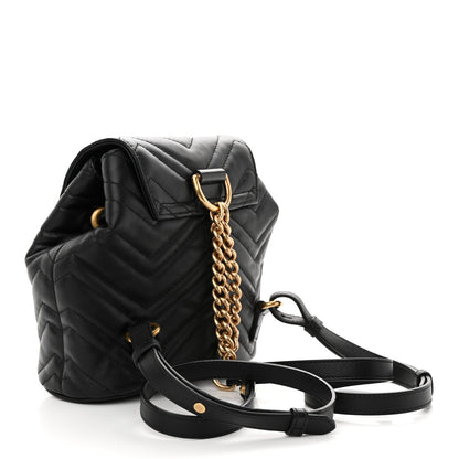 Gucci Calfskin Matelasse GG Marmont Flap Backpack Black 3 of 11