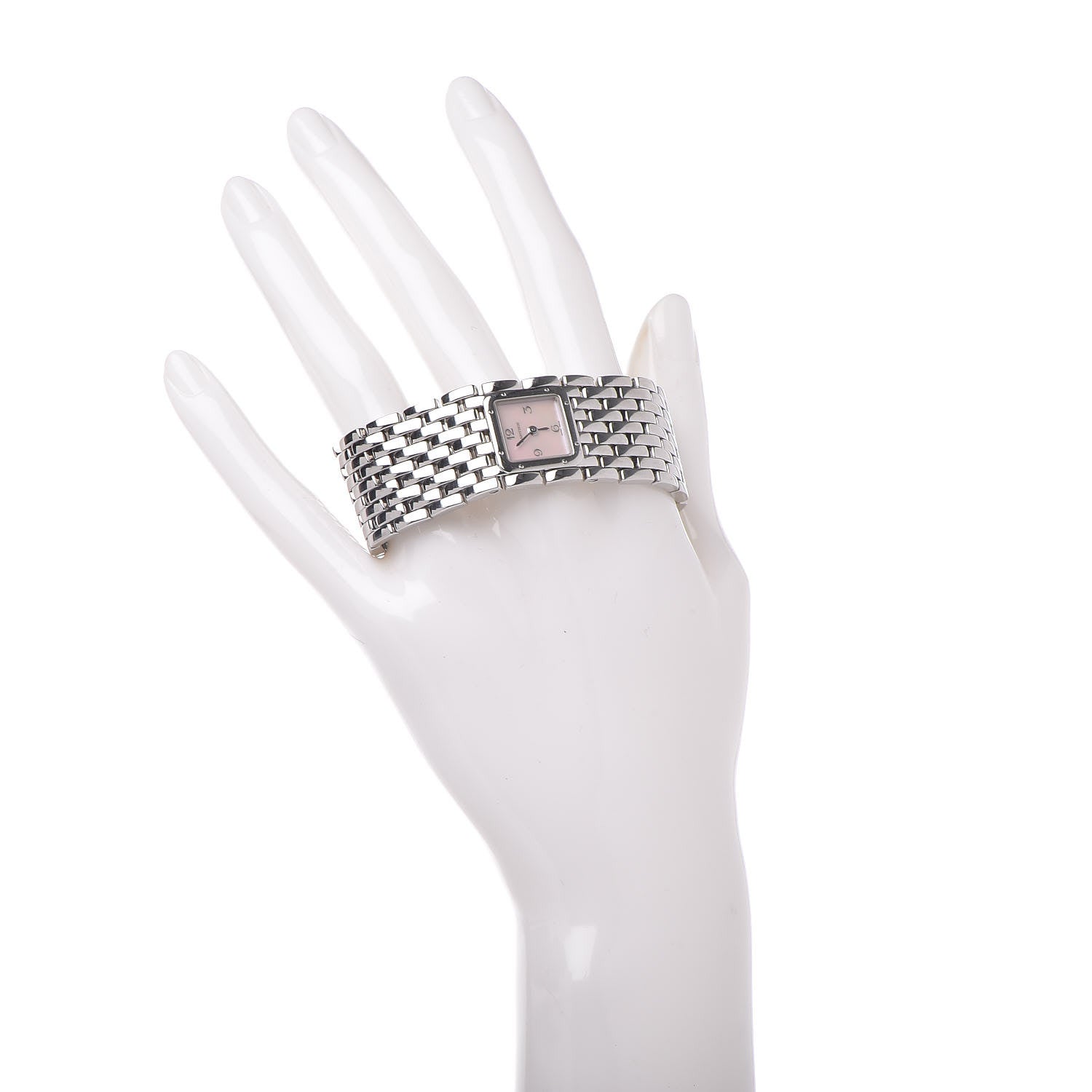 Cartier Stainless Steel Pink Mother of Pearl 21mm Panthere Ruban Quartz Watch 2 of 7