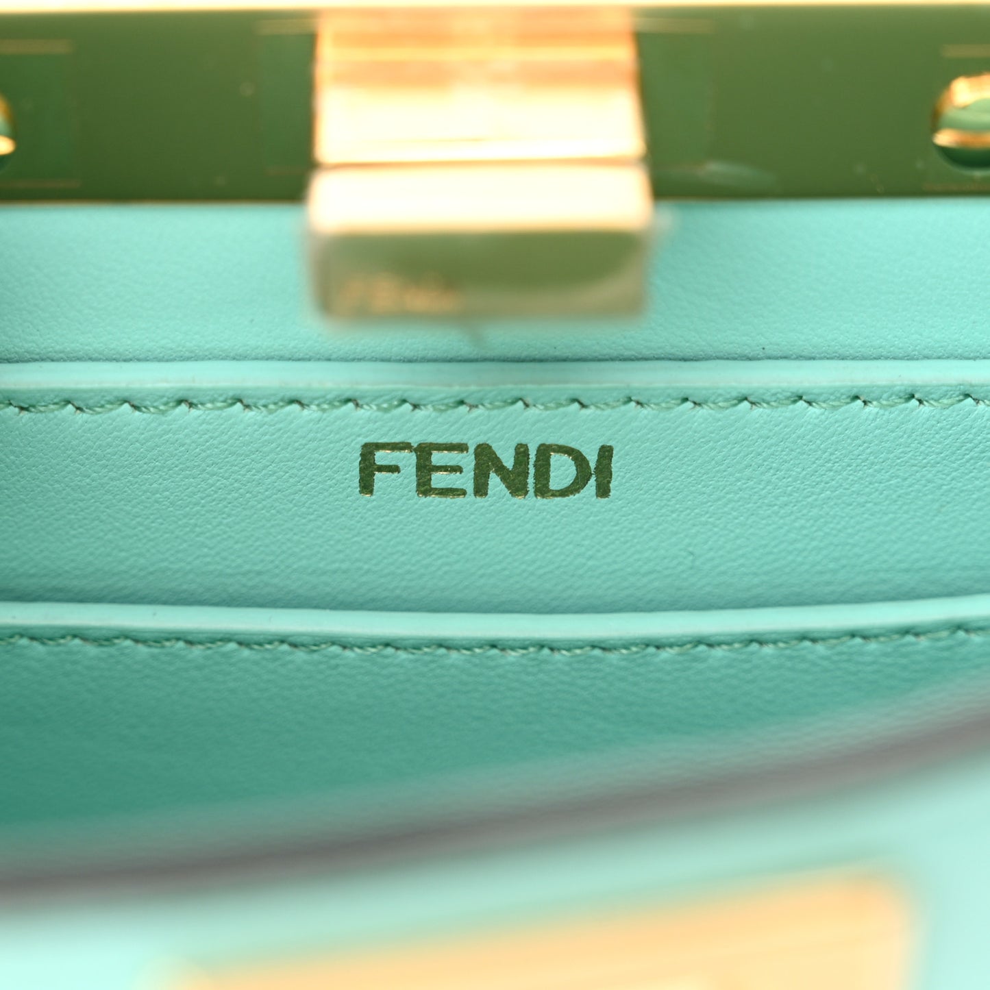 Shiny Nappa Petite Peekaboo I SEE U Satchel Spring Turquoise