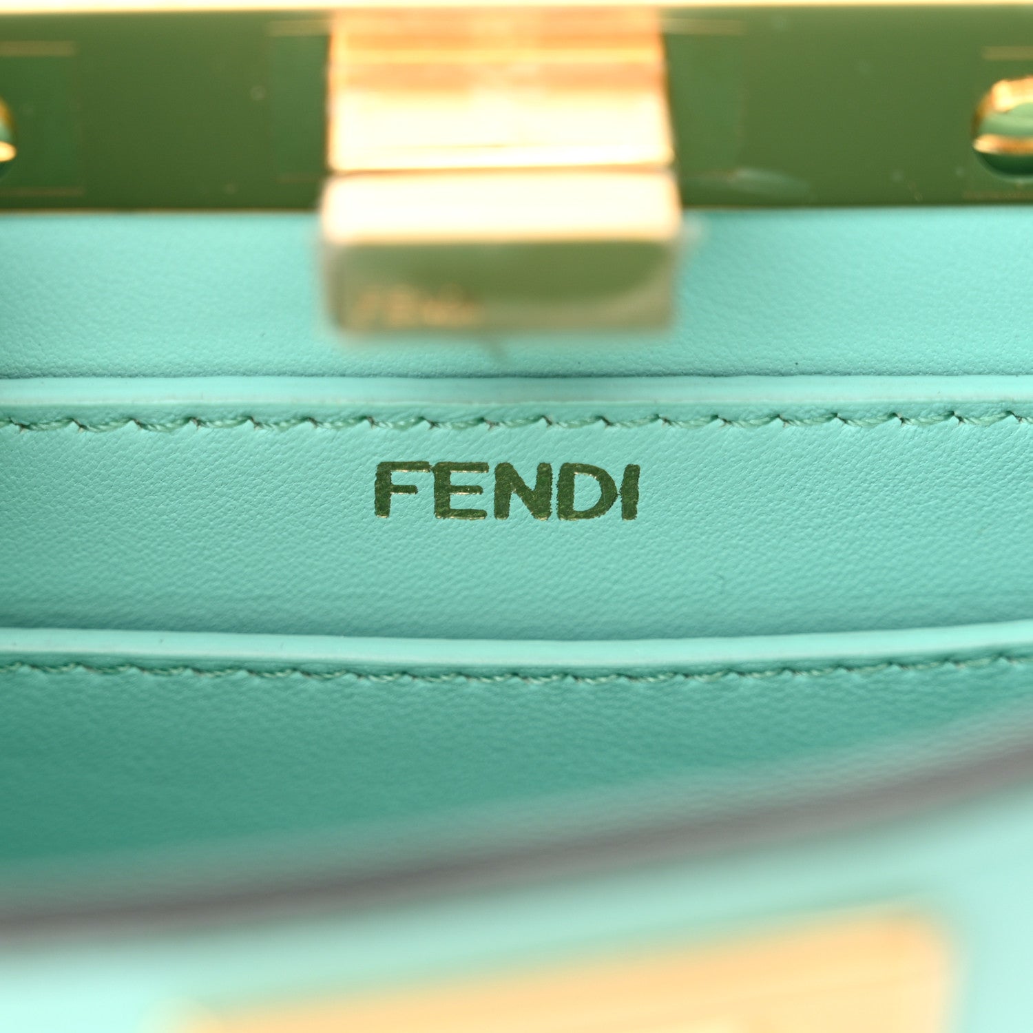 Fendi Shiny Nappa Petite Peekaboo I SEE U Satchel Spring Turquoise 7 of 11