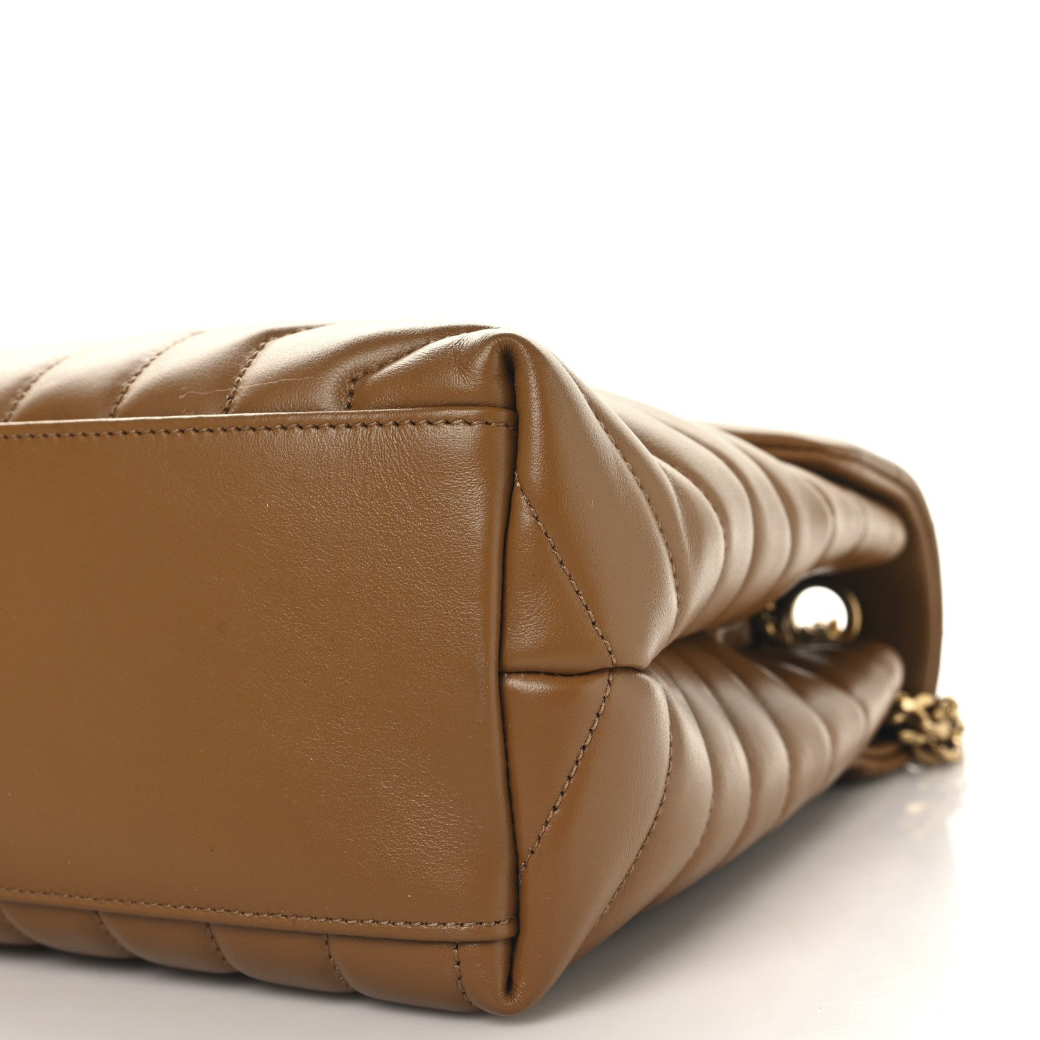 Saint Laurent Calfskin Y Quilted Monogram Medium Loulou Chain Satchel Dark Natural 10 of 10