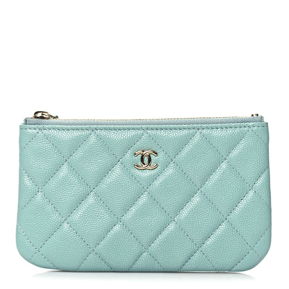 Chanel Caviar Quilted Small Cosmetic Case Light Blue 1 of 8