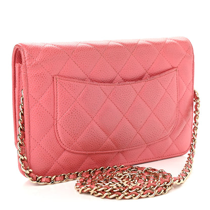 Chanel Caviar Quilted Wallet on Chain WOC Pink 3 of 13