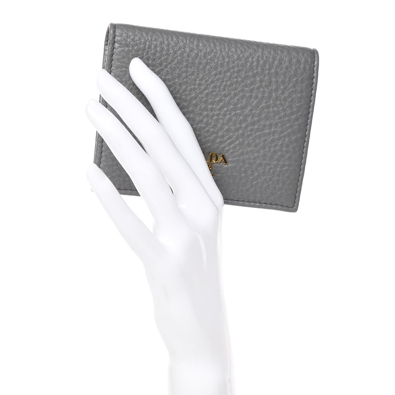 Prada Vitello Grain Bi-Fold Wallet Marmo 2 of 7