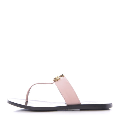 Gucci Calfskin GG Marmont Thong Sandals 37.5 Perfect Pink 1 of 10