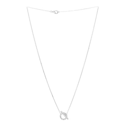 Hermes 18K White Gold Diamond Finesse Pendant Necklace 3 of 7