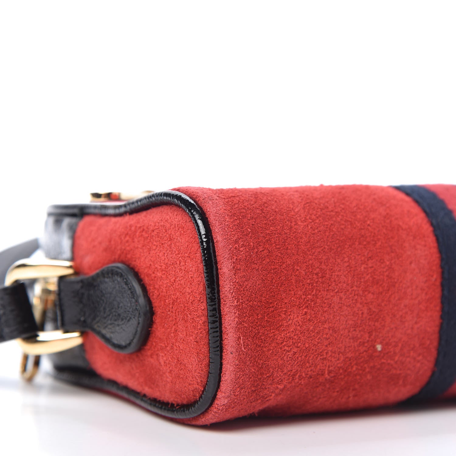 Gucci Suede Patent Web Mini Ophidia Shoulder Bag Red 6 of 10