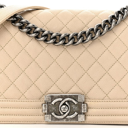 Chanel Caviar Quilted Medium Boy Flap Beige Clair 8 of 11