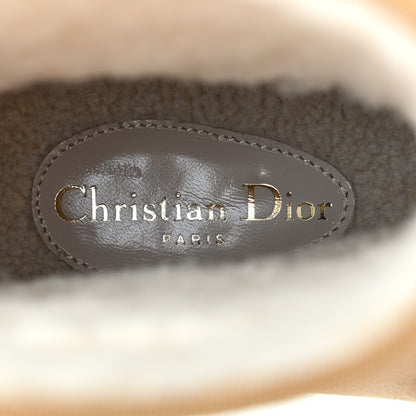 Christian Dior Calfskin Suede Shearling Granville Espadrille Boots 36 Natural 6 of 8
