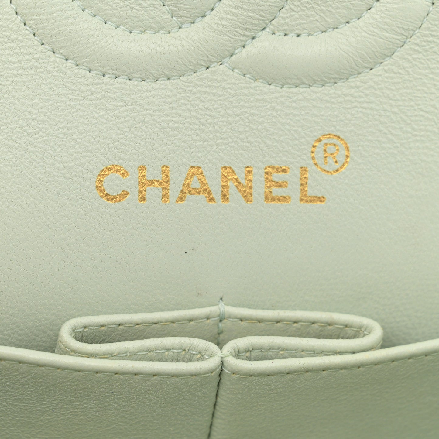 Lambskin Quilted Small Double Flap Light Green