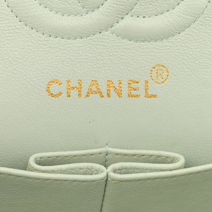 Chanel Lambskin Quilted Small Double Flap Light Green 6 of 16