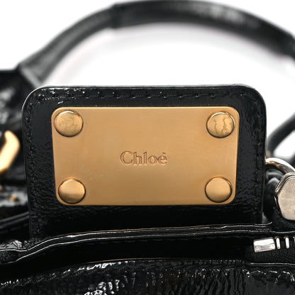 Chloe Crinkled Patent Medium Paddington Satchel Black 6 of 9