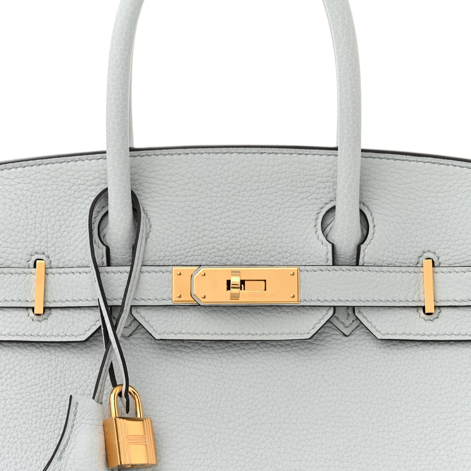 Hermes Taurillon Clemence Birkin 30 Bleu Pale 8 of 12