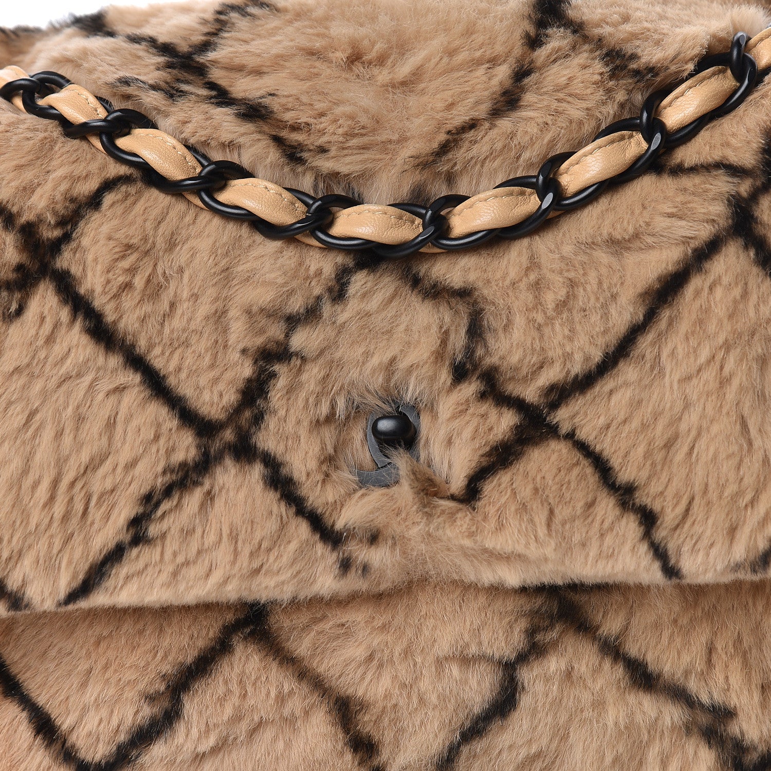 Chanel Lapin Fur Quilt Pattern Flap Beige 11 of 11