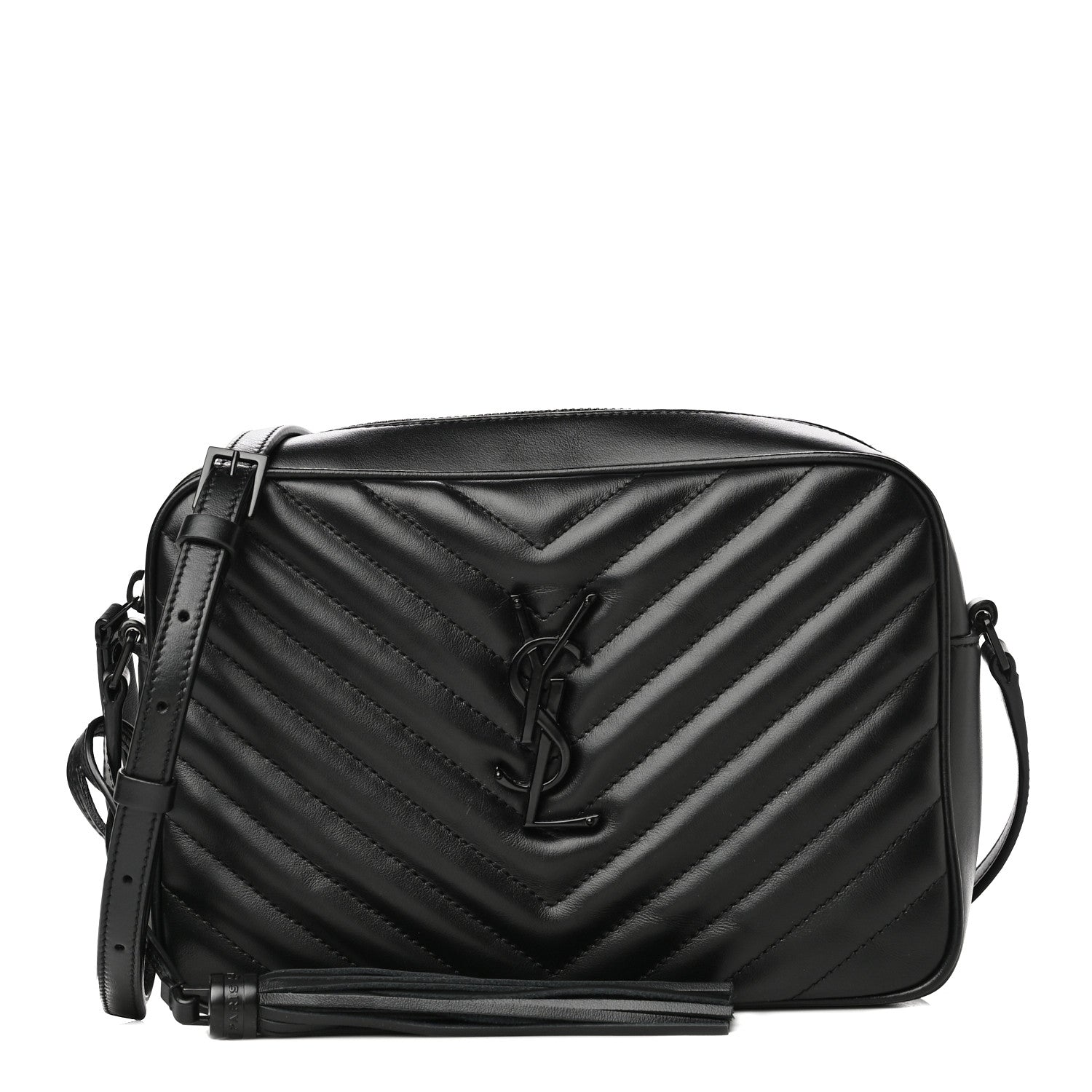 Saint Laurent Calfskin Matelasse Monogram Lou Camera Bag Black 1 of 15