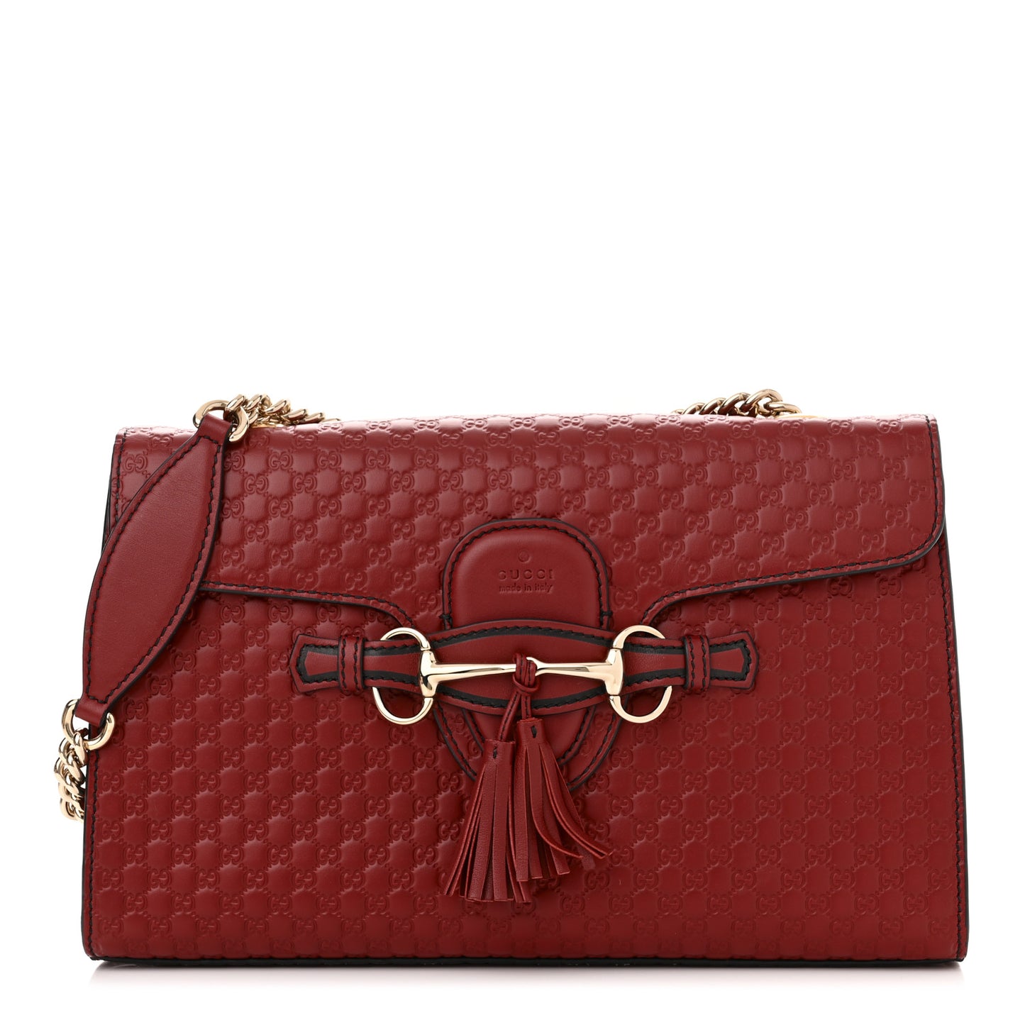 Microguccissima Medium Emily Chain Shoulder Bag Red