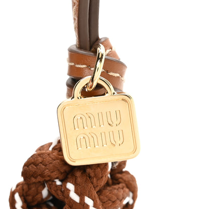 Miu Miu Nastro Soft Calfskin Turle Trick Bag Charm Tobacco Amarant 3 of 4