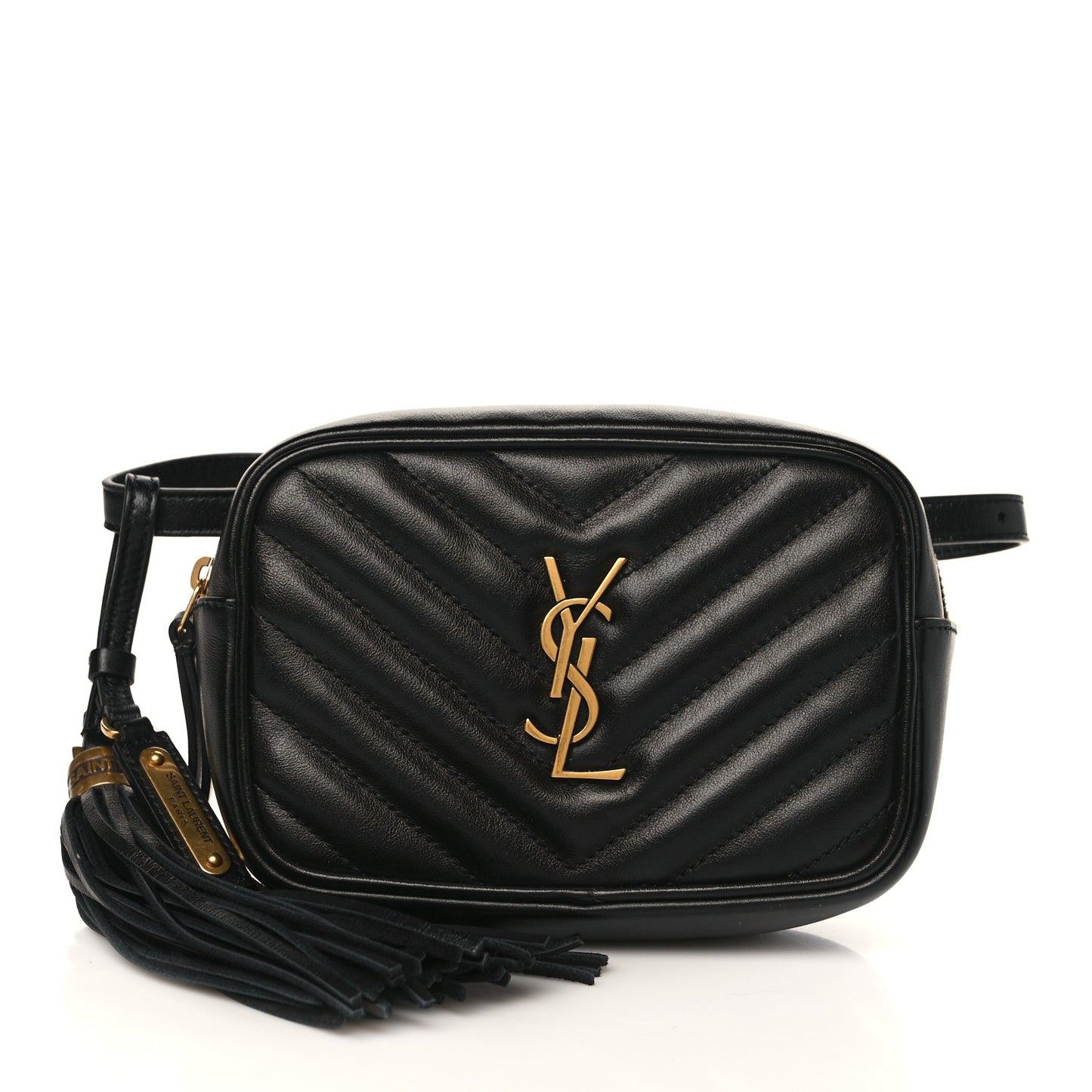 Calfskin Matelasse Monogram Lou Belt Bag Black