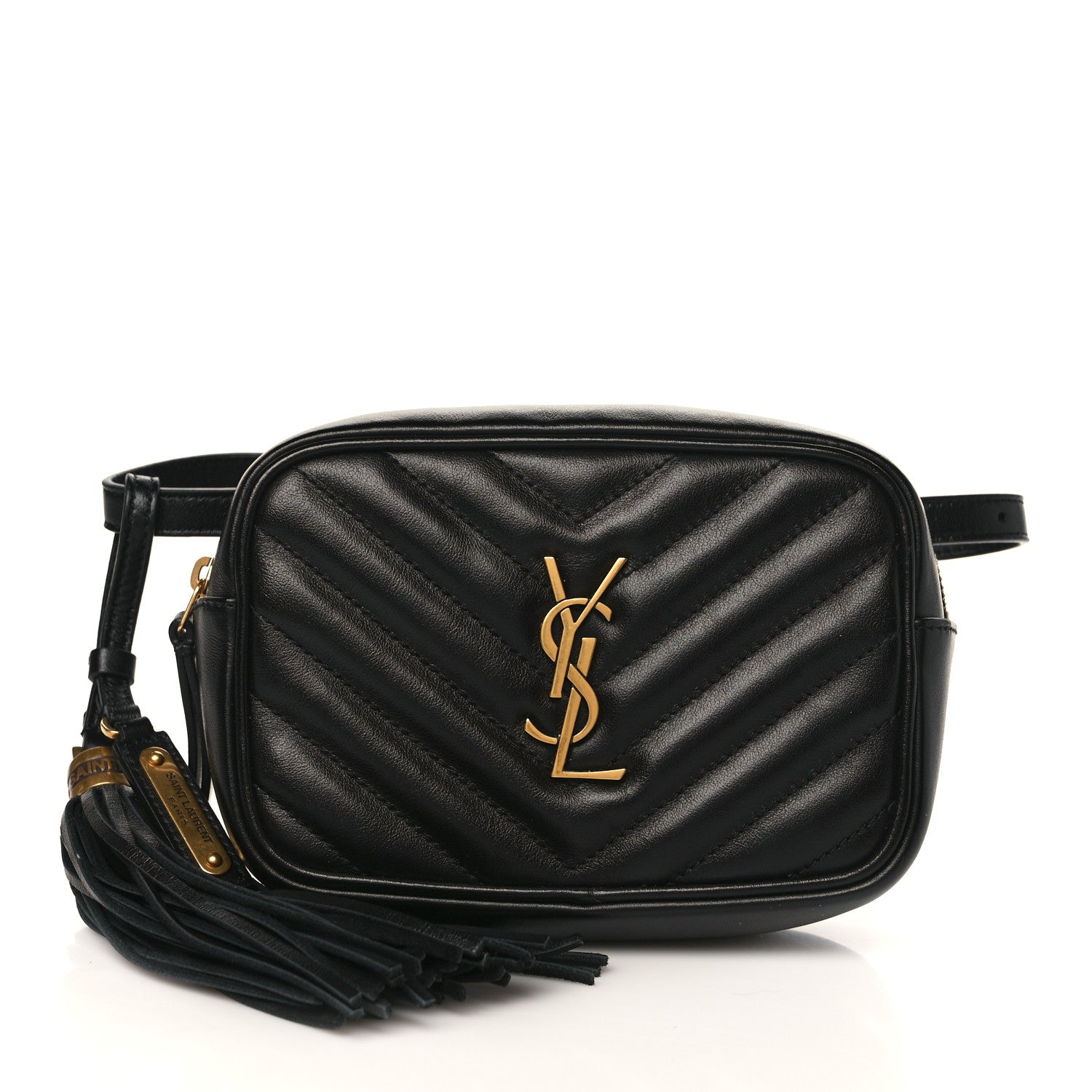 Saint Laurent Calfskin Matelasse Monogram Lou Belt Bag Black 1 of 8