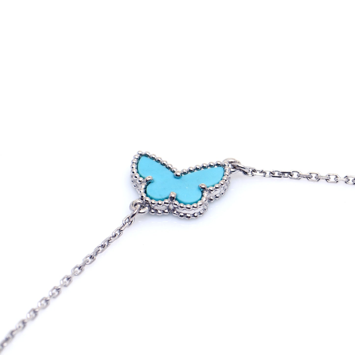 18K White Gold Turquoise Sweet Alhambra Butterfly Bracelet