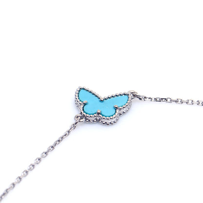 Van Cleef & Arpels 18K White Gold Turquoise Sweet Alhambra Butterfly Bracelet 4 of 8