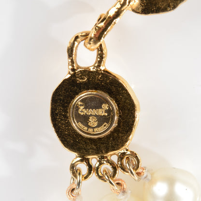 Chanel Pearl Triple Strand CC Short Necklace Gold 4 of 7