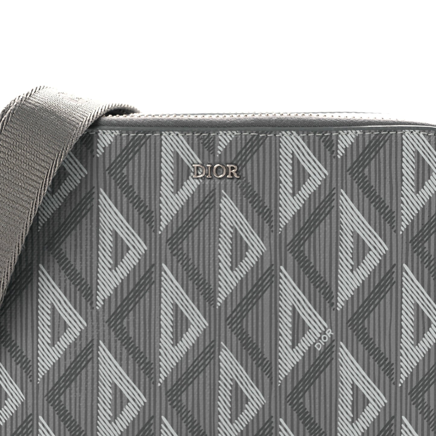 Coated Canvas CD Diamond Messenger Pouch Grey
