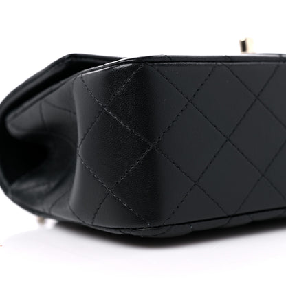Chanel Lambskin Quilted Mini Top Handle Rectangular Flap Black 8 of 10