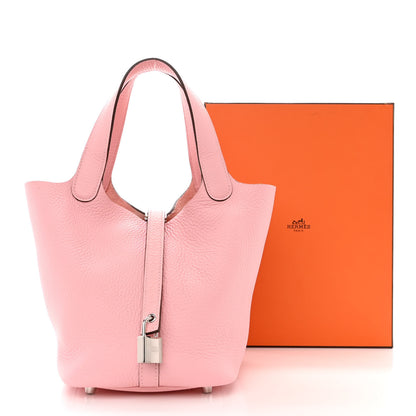 Hermes Taurillon Clemence Picotin Lock 18 PM Rose Sakura 12 of 12