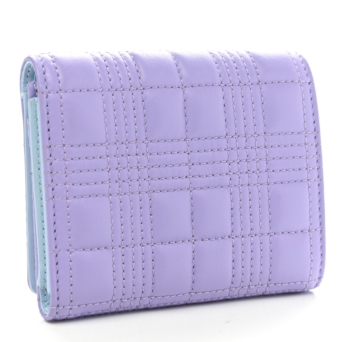 Lambskin Quilted Small Lola Folding Wallet Soft Violet