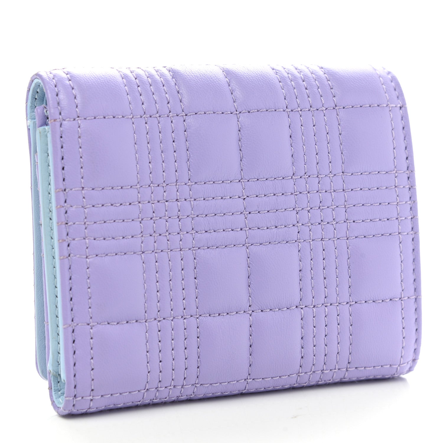 Burberry Lambskin Quilted Small Lola Folding Wallet Soft Violet 3 of 6