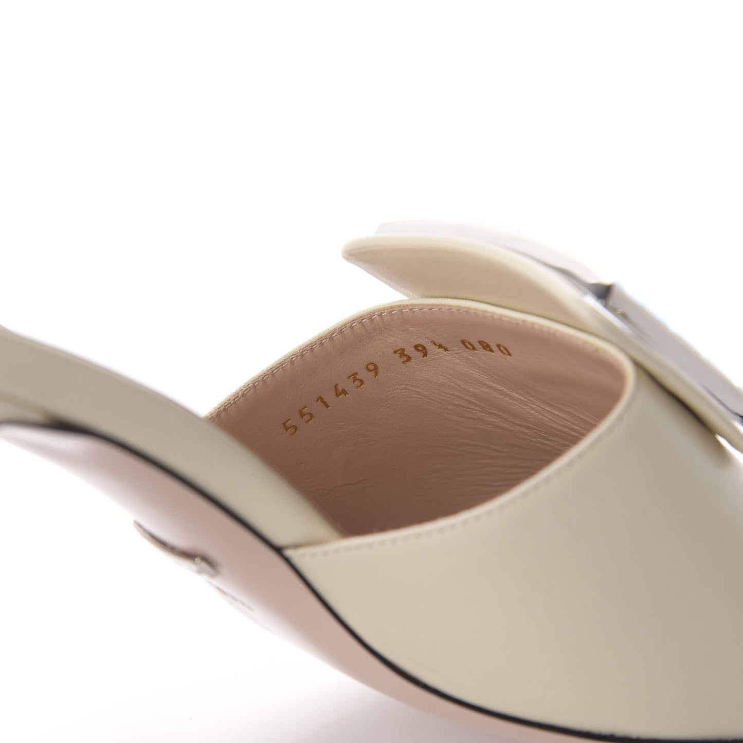 Malaga Kid Crystal Square G Madelyn Mules 39.5 Vintage White