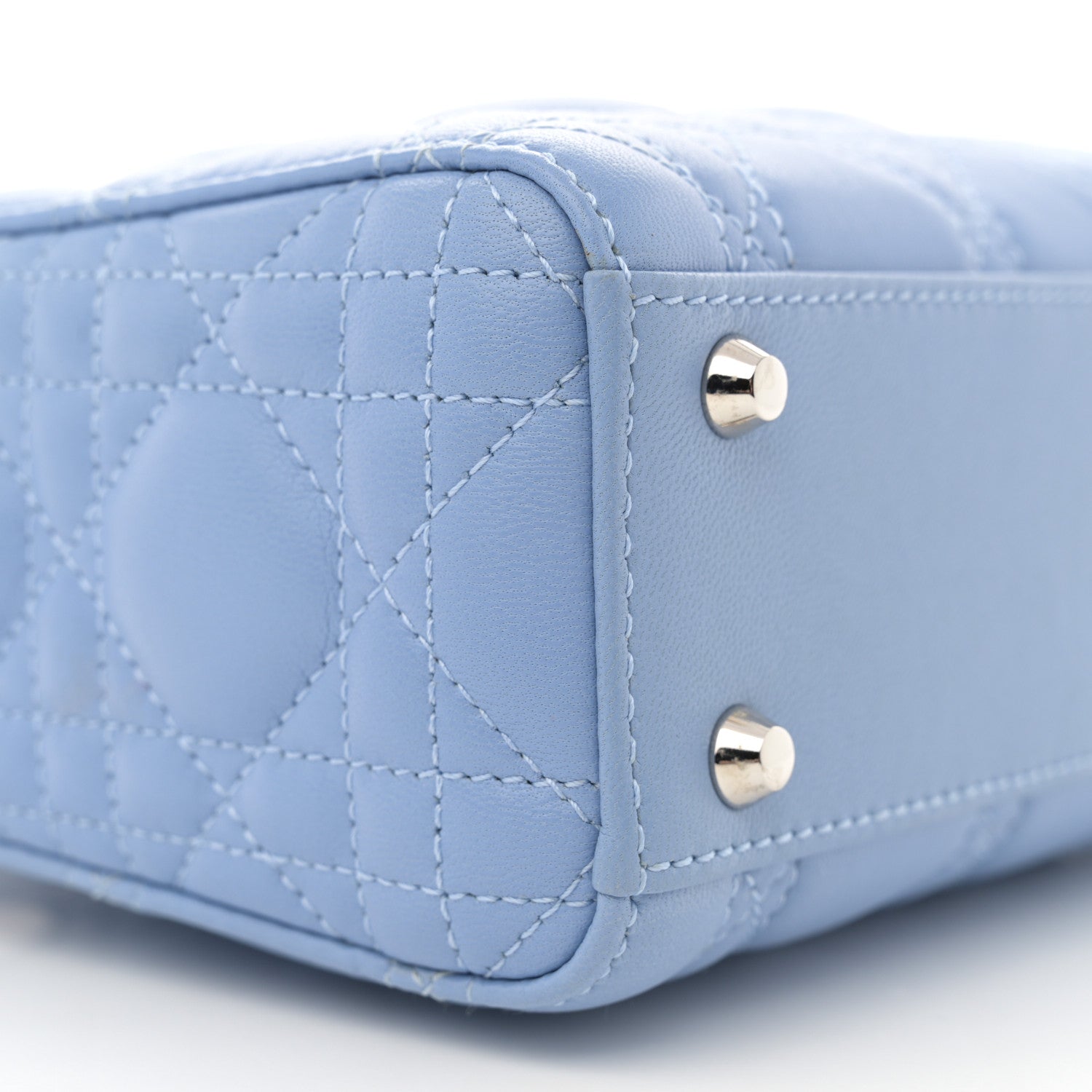 Christian Dior Lambskin Cannage Mini Lady Dior Blue 9 of 13