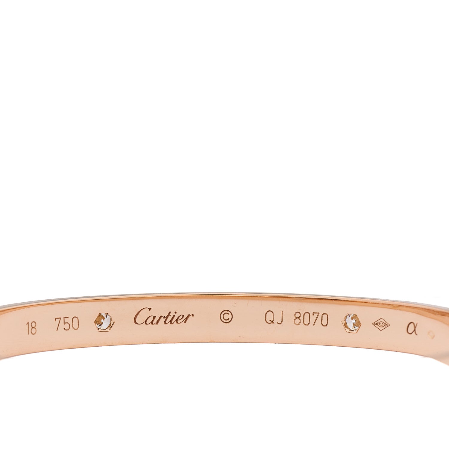 Cartier 18K Pink Gold 4 Diamond LOVE Bracelet 18 3 of 5