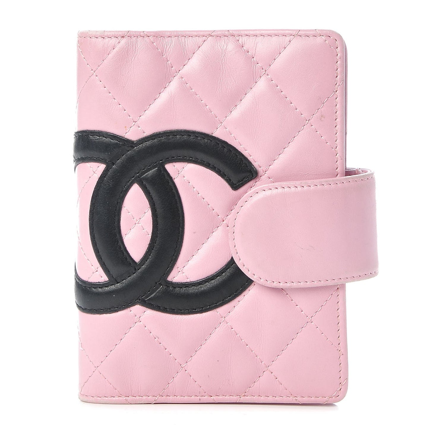 Calfskin Quilted Small Cambon Agenda Planner Pink