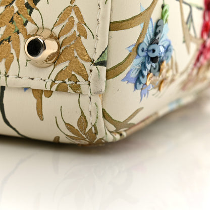 Christian Dior Calfskin Hibiscus Printed Embroidered Mini Lady Dior Beige Multicolor 11 of 11